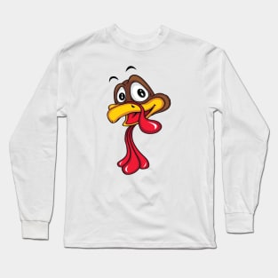 Thanksgiving Turkey Face Matching Family Costume Gift Kids Long Sleeve T-Shirt